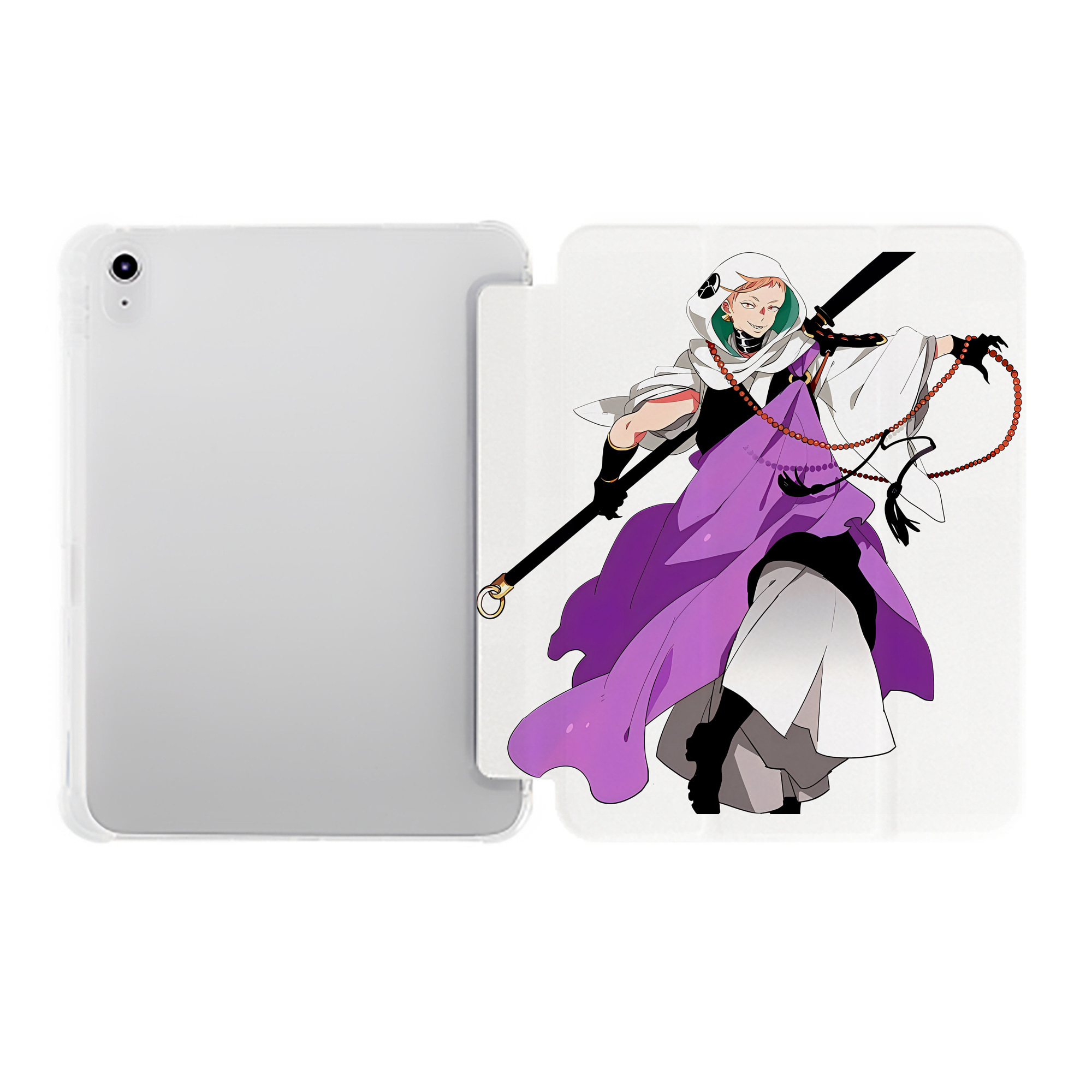 （画像用） 刀剣乱舞 Touken Ranbu IPad ケース ペン収納付き 三つ折りスタンド PUレザー×シリコン 対応機種9.5/10.5/10.9インチ